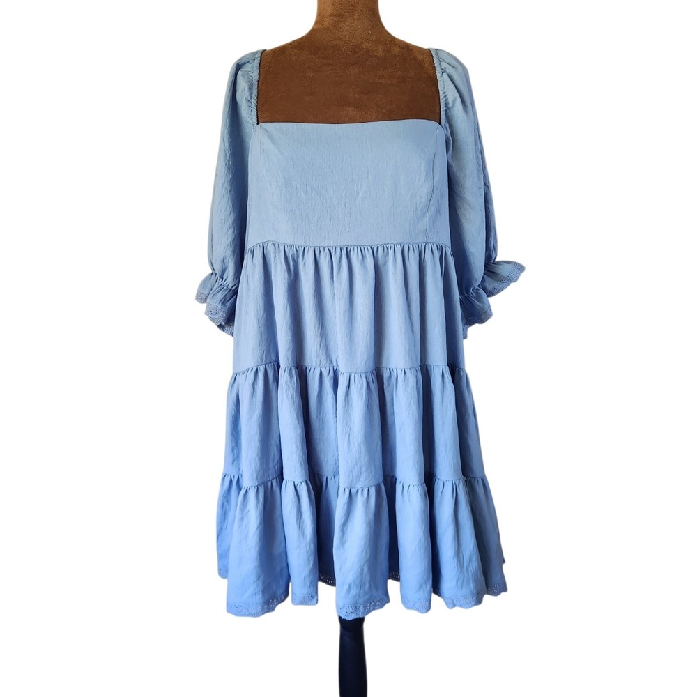 ARULA‎ ALTARD STATE Dress Size 0X Light Blue Open Back Mini NWOT Summer